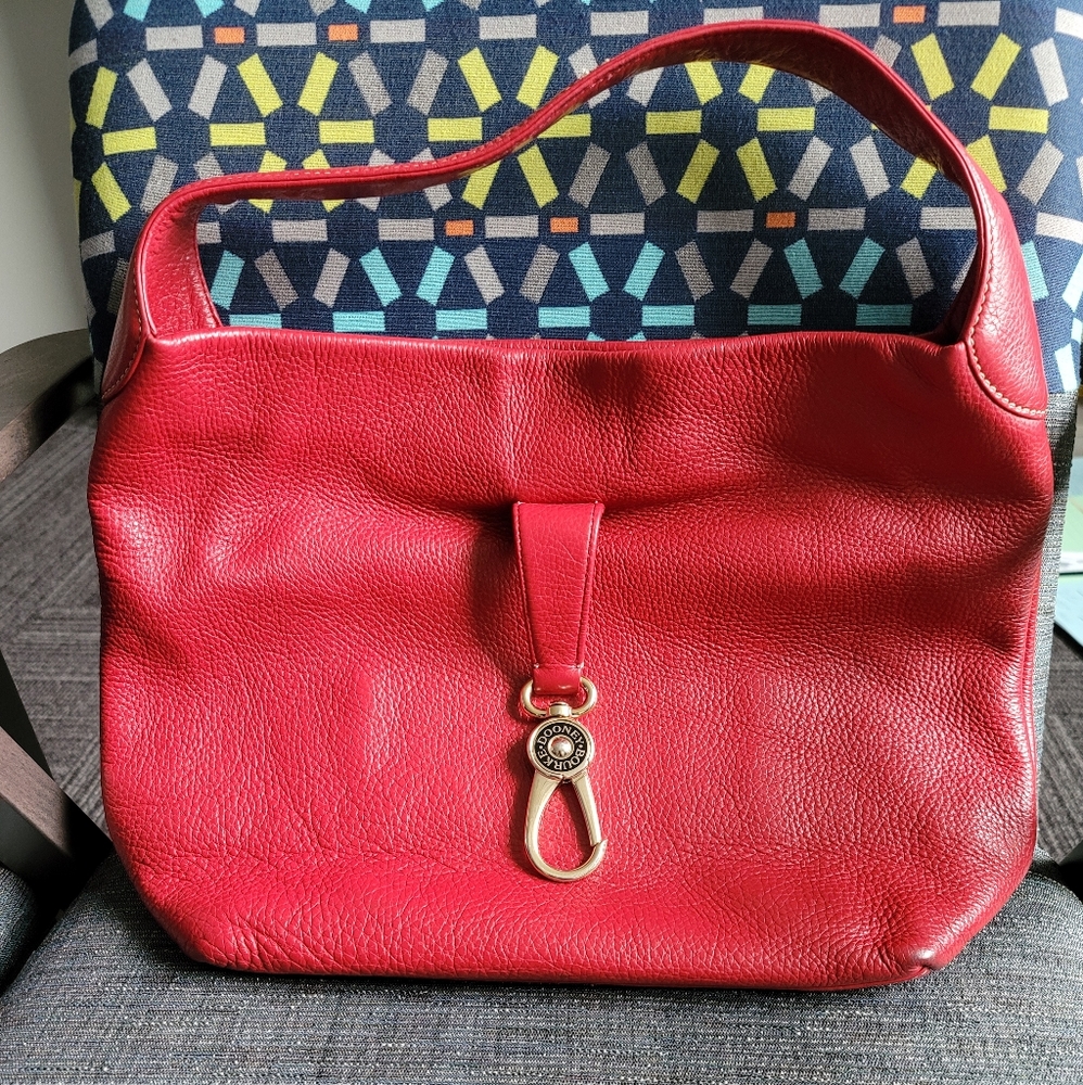 Dooney and Bourke Red Pebbled Leather Shoulder Bag
